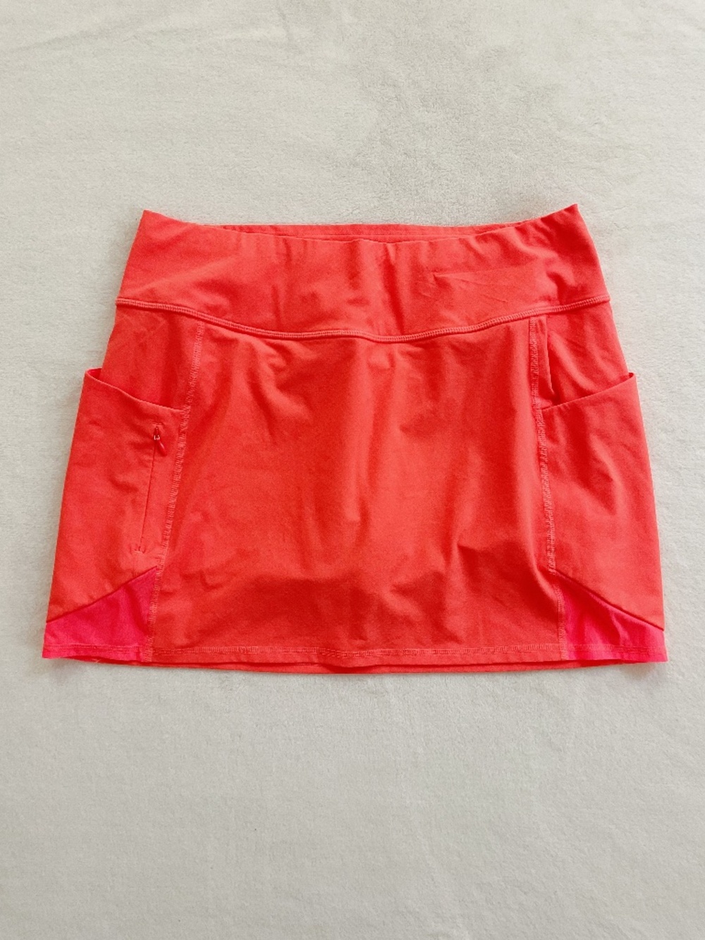 Athleta Neon Orange Athletic Skort Built In Shorts Pockets Small Tennis Athletic